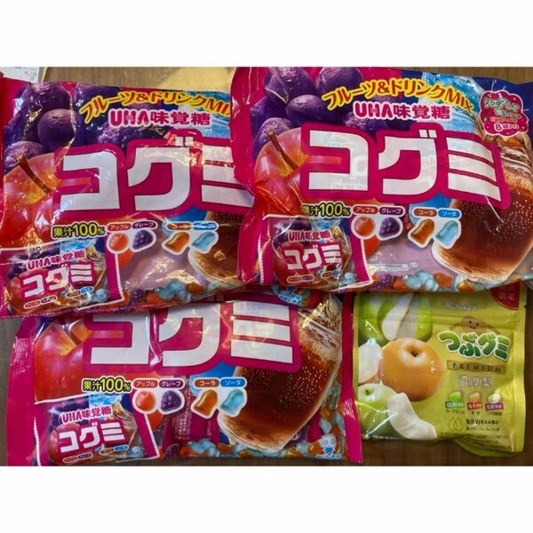 コグミ 果汁100% フルーツ ファミリーパック つぶグミ プレミアム 濃厚梨 4点