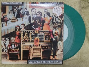 中古 10”EP レコード US盤 SFLS25-1 / The Vindictives Party Time For Assholes １０インチ二枚組 / 1994年 限定750濃淡グリーン 