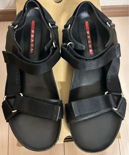PRADA(プラダ) メンズ サンダル 4X1751 ブラック サイズ9(約28センチ)