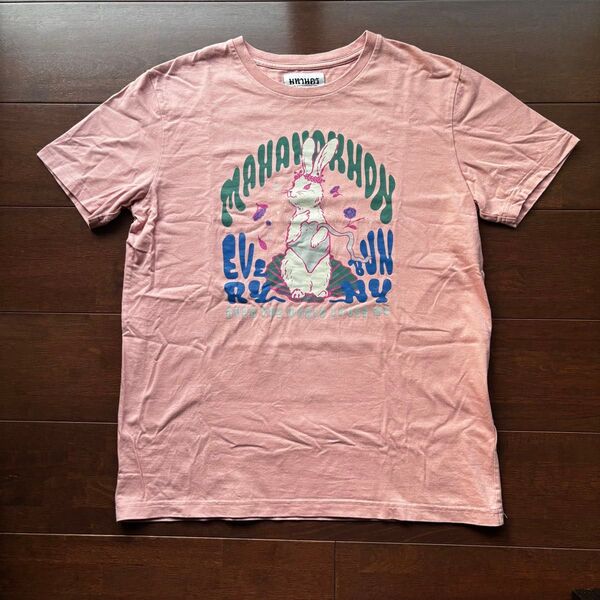MAHANAKHON Tシャツ M タイ うさぎ ピンク バンコク 半袖 トップス 半袖Tシャツ
