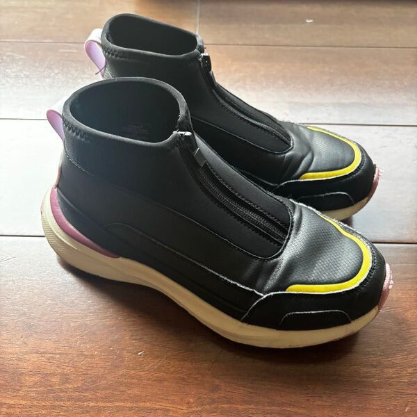 ZARA kids ザラキッズ メッシュ スリッポン スニーカー 黒 23.5 ダイバー素材 ショートブーツ