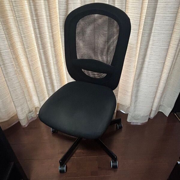 IKEA FLINTAN オフィス デスク チェア ブラック 黒 オフィスチェア 肘無しオフィスチェア 事務椅子 在宅