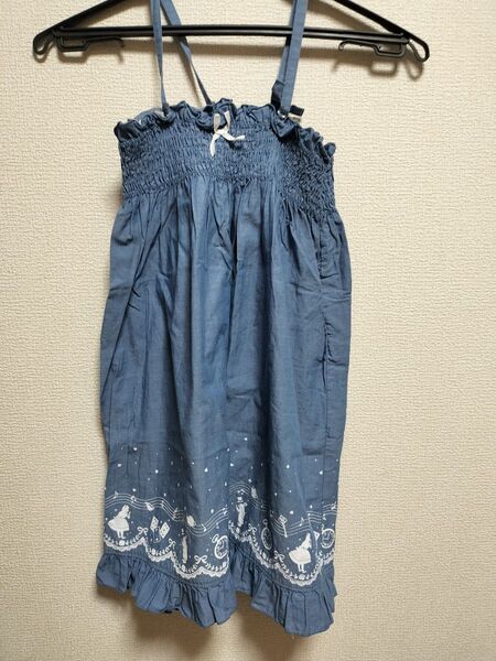 美品キャミソールワンピース130不思議の国のアリス