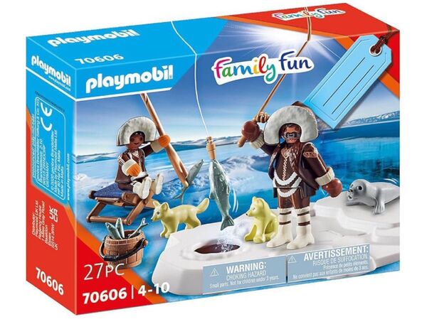 新品未開封!プレイモービル 70606 イヌイットの親子 流氷 釣り キツネ アシカ playmobil yoru ミニチュア