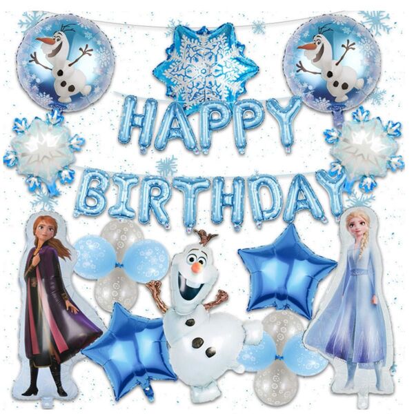 アナ雪の女王エルサ誕生日パーティー飾り風船セットバースデーガーランドバルーン子供キャラクターお祝いプレゼントサプライズ