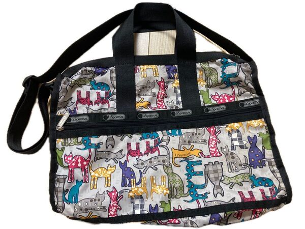 LeSportsac 猫柄 ボストンバッグ|ショルダー|カラフルアニマル|軽量&大容量|レスポートサック