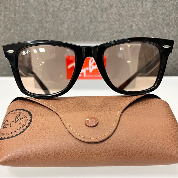 正規RayBan レイバン ウェイファーラー WAYFARER RB2140F601/4B ブラック/ピンク(オレンジ) ケース茶