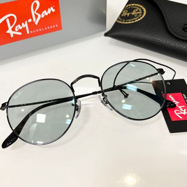 正規RayBanレイバンサングラス ラウンドメタル ROUNDMETAL RB3447 002/R5ブラック/ライトグレー黒ケース