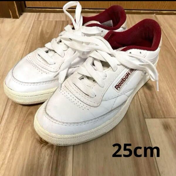 Reebok CLUB C 85スニーカー ホワイト/レッド 25cm