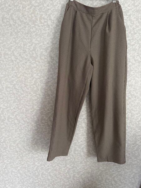 グレンチェック パンツ ブラウン チェック