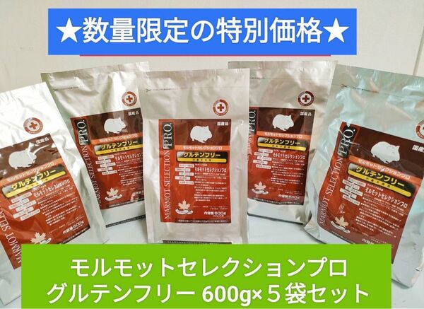 【数量限定のセール大特価!】モルモットセレクションプログルテンフリー600g×5袋セット!
