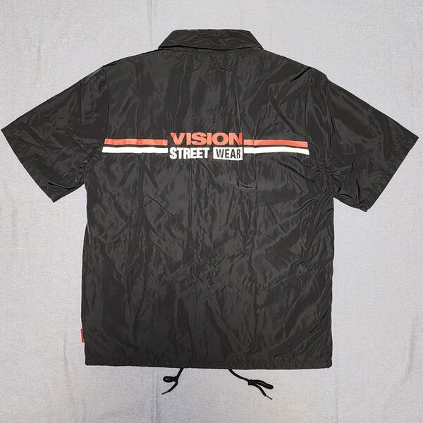 未使用 VISION STREET WEAR 半袖コーチジャケット ブラック L