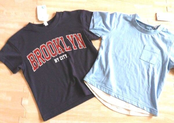 【新品タグ付き】キッズ 半袖Tシャツ Tシャツ 2枚セット 子ども服 トップス 保育園 幼稚園 100cm