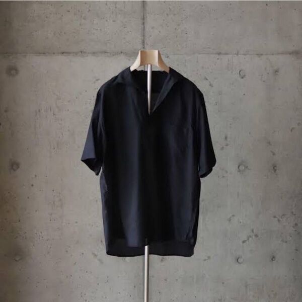 COMOLI ウールシルクスキッパーシャツ V01-02023 22S ネイビー サイズ3 コモリ