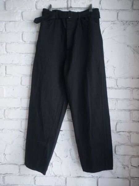 23SS COMOLI デニムベルテッドパンツ サイズ2 コモリ ブラック Mサイズ X01-03001