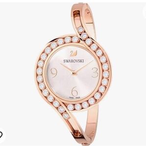 SWAROVSKI クリスタルバングルウォッチ ローズゴールド
