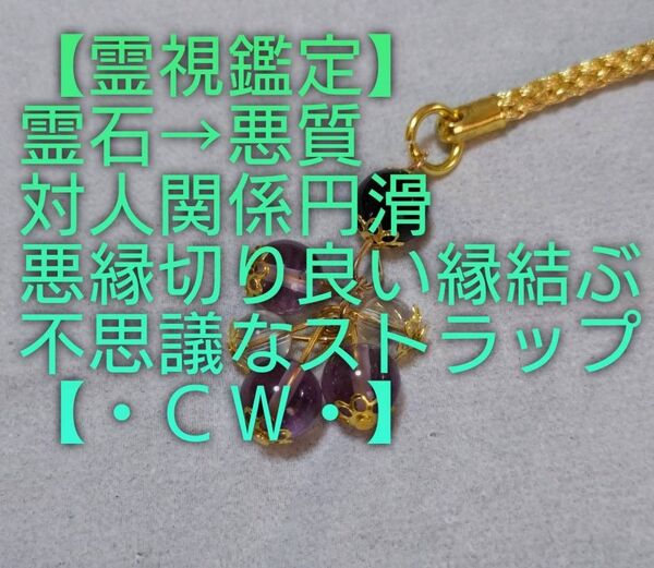 【霊視鑑定/人間/対人関係開運】・CW・・悪質対人関係円滑。悪縁切り良い縁結ぶ。不思議なストラップ。好転周波数封印。