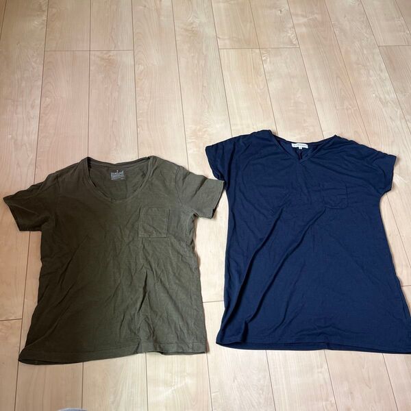 ネイビー 半袖Tシャツ カーキ 半袖Tシャツ