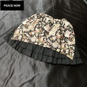 PEACE NOW 不思議の国のアリス柄 サイドフリル スカート