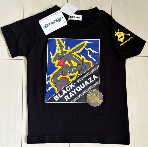 新品 110cm ポケモン ブラックレックウザ 半袖Tシャツ 黒