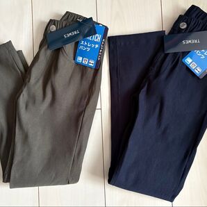 新品 150、160cm 男の子 ロングパンツ 2本セット 黒 カーキ