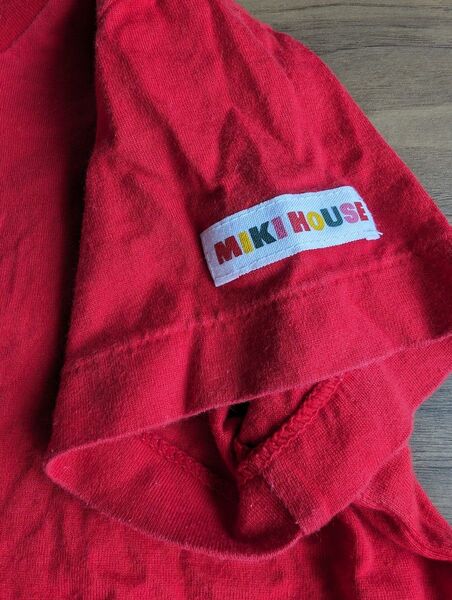 MIKIHOUSE Tシャツ レトロ 赤 ミキハウス サイズ100 日本製 綿100% Tシャツ