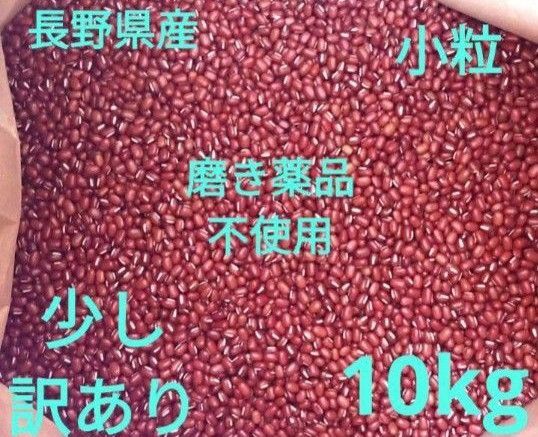小豆 乾燥小豆 長野県産小豆10kg 有機栽培 訳あり 磨き薬品不使用 豆 国産 小粒