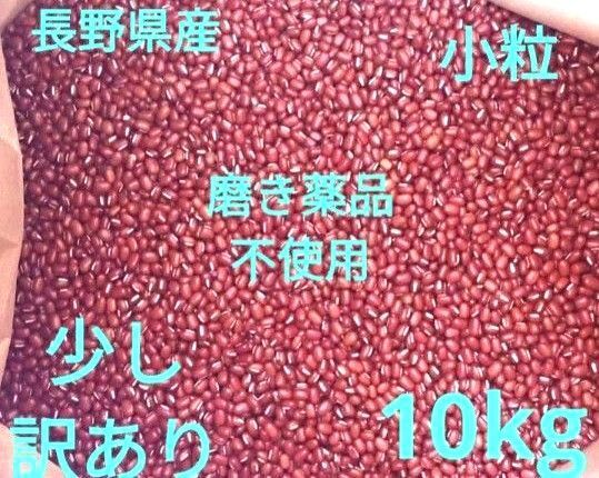 小豆 乾燥小豆 長野県産小豆10kg 有機栽培 訳あり 磨き薬品不使用 豆 国産 小粒