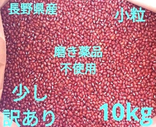 小豆 乾燥小豆 長野県産小豆10kg 有機栽培 訳あり 磨き薬品不使用 豆 国産 小粒