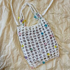 ビーズ付きミニバッグ ハンドメイド kukuru