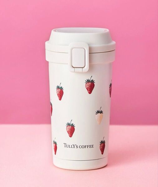 タリーズコーヒー タンブラー いちご ストロベリー 400ml 新品未使用 ワンプッシュ ステンレス