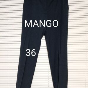 MANGO スラックス 黒 ダブル ボトムス