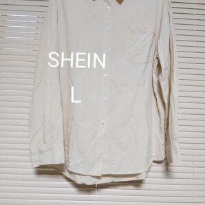 SHEIN 長袖シャツ コットン L 生成り