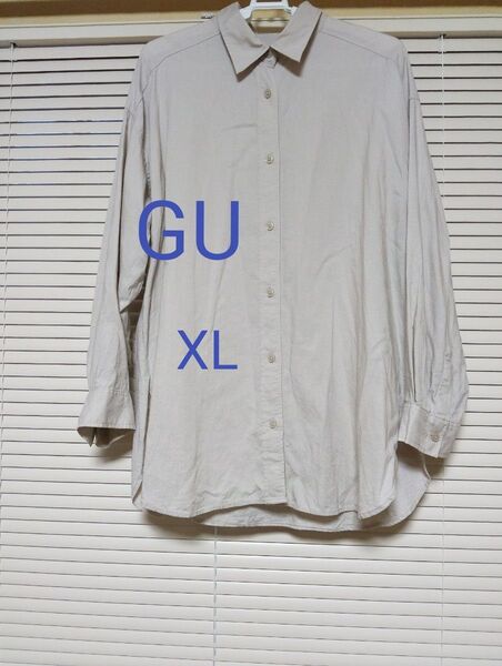 GU レーヨン麻混シャツ