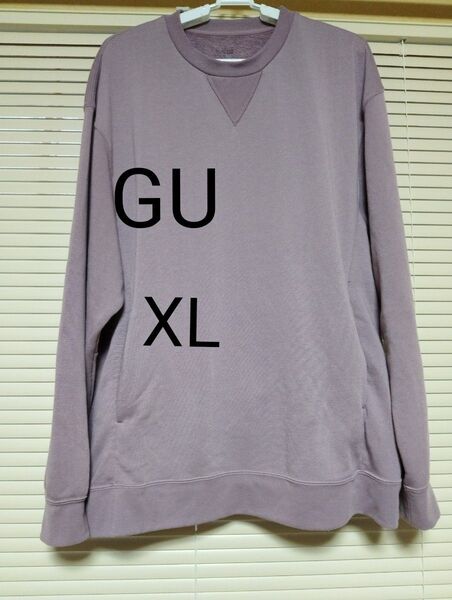 GU スウェット くすみパープルXLメンズ
