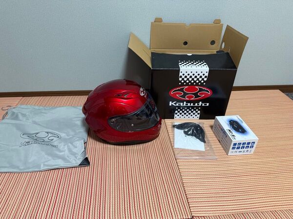 OGK KABUTO カムイ3 フルフェイスヘルメット レッド系 インカム付