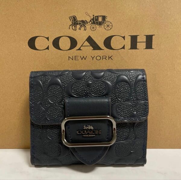 新品 COACH 長財布 コーチ 二つ折り財布 レディース メンズ ブラック シグネチャー
