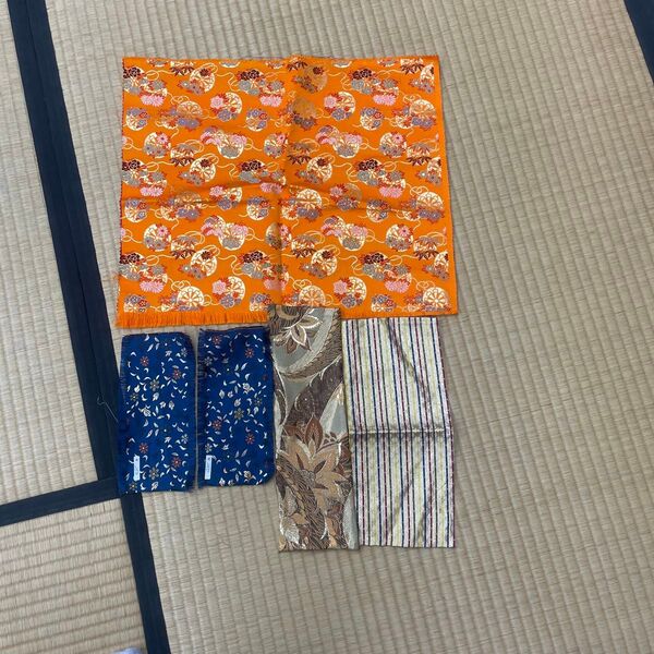 着物 和装 大正ロマン 昭和レトロ 金糸 生地 ハンドメイド リメイク ハギレ 着物ハギレ アンティーク 総柄