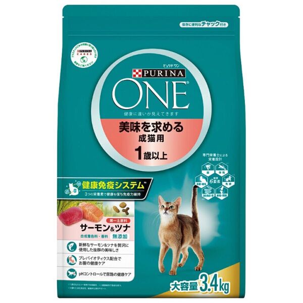 ピュリナワン キャットフード 美味を求める成猫用 3.4kg