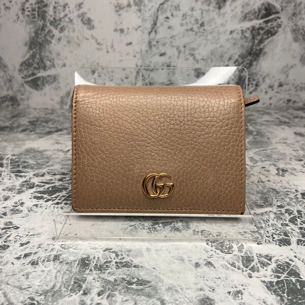 GUCCI グッチ コンパクトウォレット 折り財布 ピンクベージュ