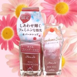 新品未開封 パラドゥ ネイルファンデーション オパールレッド ネイル スナハマソーダ ミニネイル 2個セット a