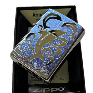 ZIPPO アーマー ドルフィン ラメ ブルー イルカ ジッポー 新品 ライター コレクション