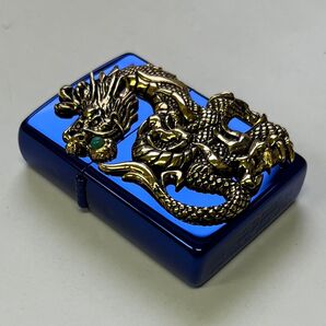 ZIPPO 限定 ドラゴンメタル ブルー ゴールド 天然ターコイズ ジッポー 新品 ライター コレクション
