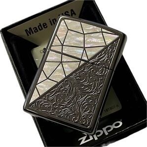 新品 ZIPPO トライアングル アラベスク ブラック ホワイト ジッポー