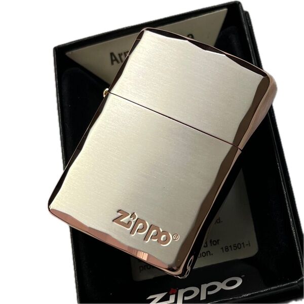 ZIPPO アーマー シャインレイカット シルバー&ピンクゴールド コーナーエッジ彫刻 新品 ジッポー