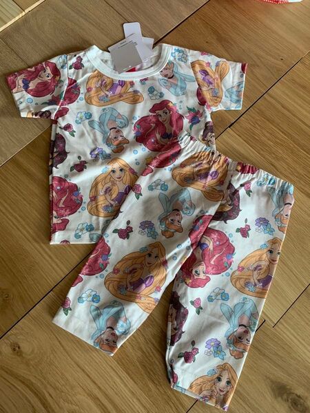 半袖Tシャツ ハーフパンツ 上下セット 子供服 ディズニー プリンセス ルームウェア キッズパジャマ