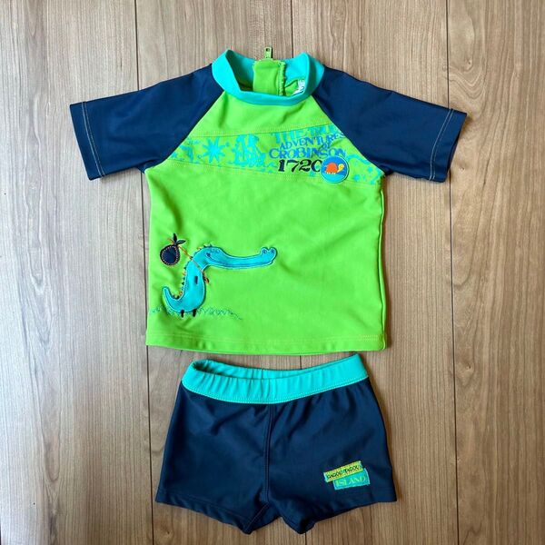 【80㎝】H&M男の子水着恐竜の上下セット18m ラッシュガード