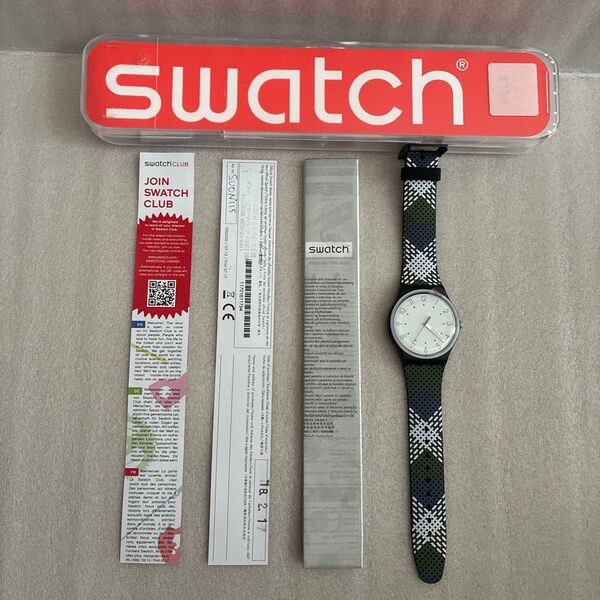 Swatch チェック柄 カーキ スウォッチ