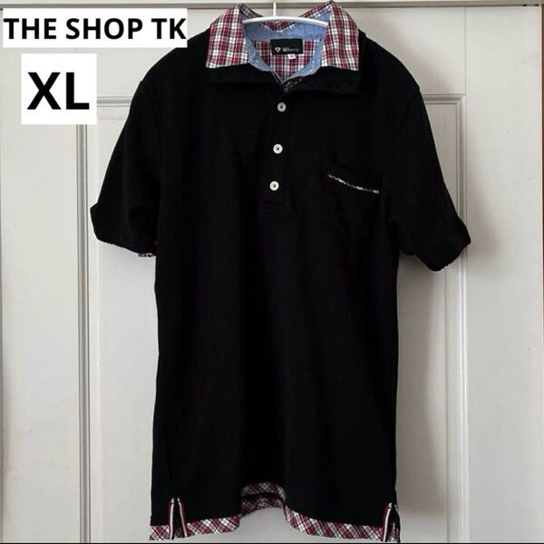 THE SHOP TK 半袖 ポロシャツ ブラック