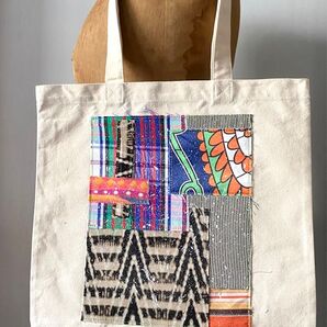 totebag /ヴィンテージファブリックのパッチワーク トートバッグ■tf-376g